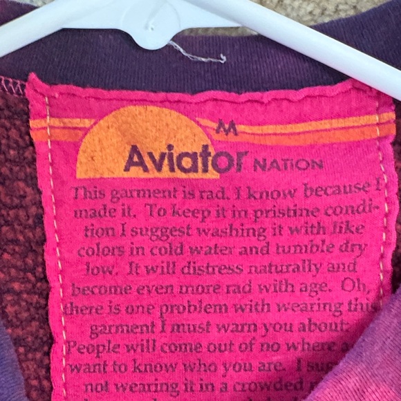 Aviator Nation Purple and Pink Tie-Dye Cropped Sweatshirt - Picture 2 of 3